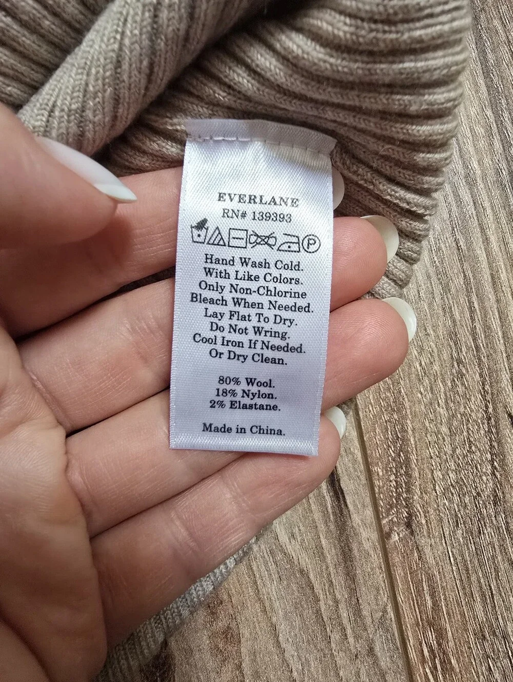 EVERLANE Classic Ribbed Turtleneck Sweater - Cream